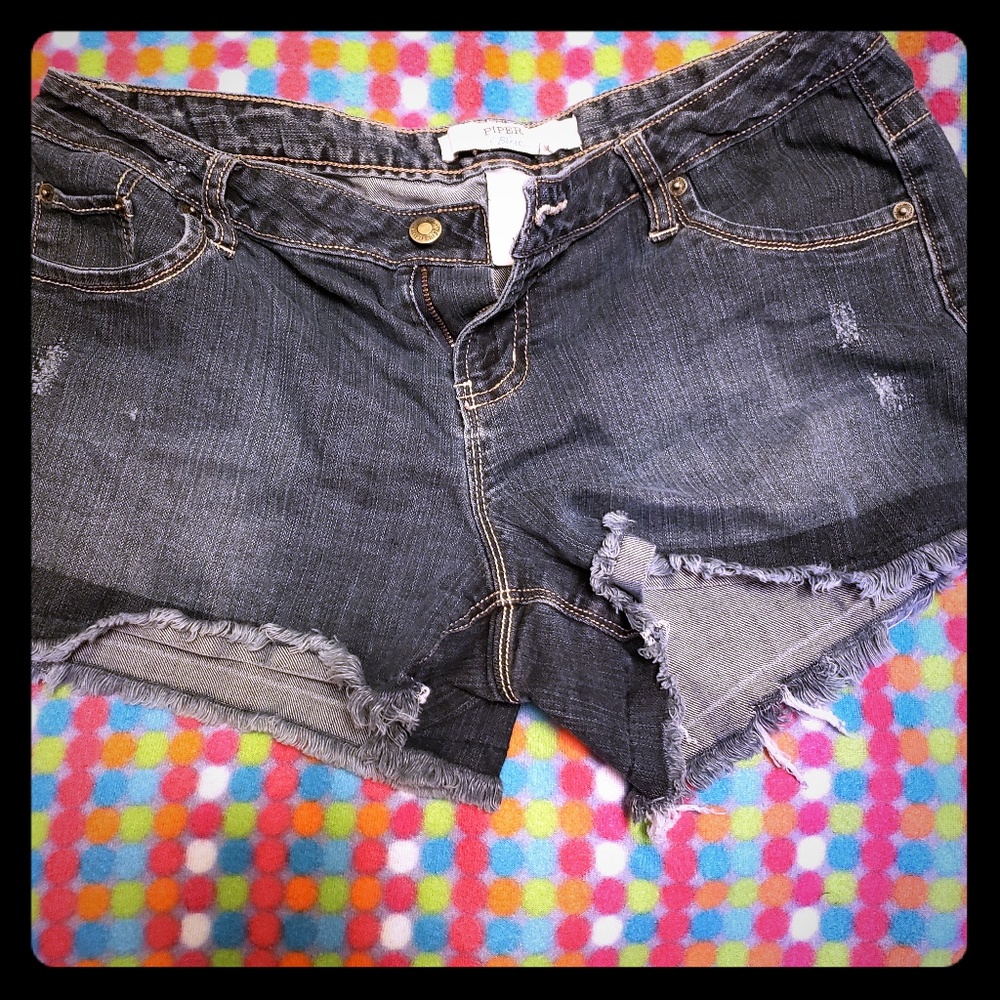 Distressed Denim Shorts